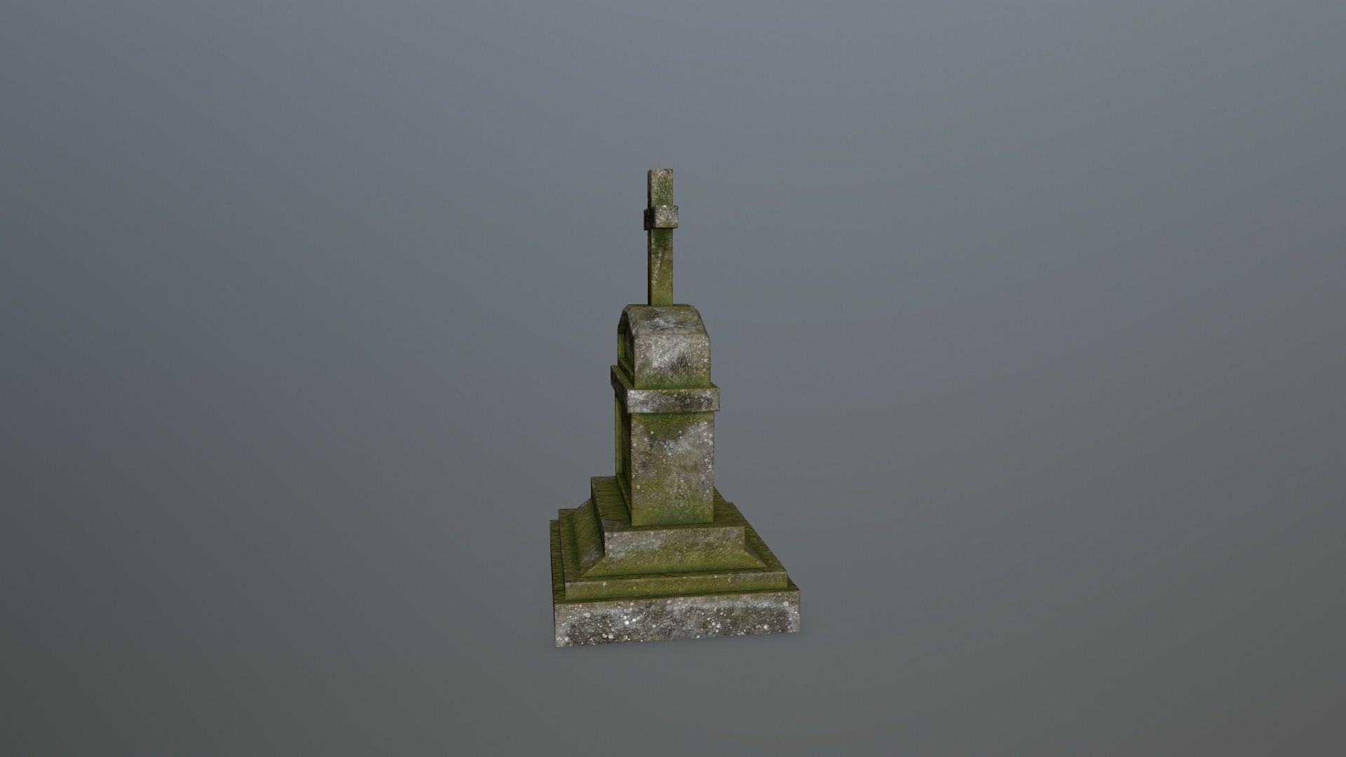 Tombstone Set stone column Low-poly 3D model_29