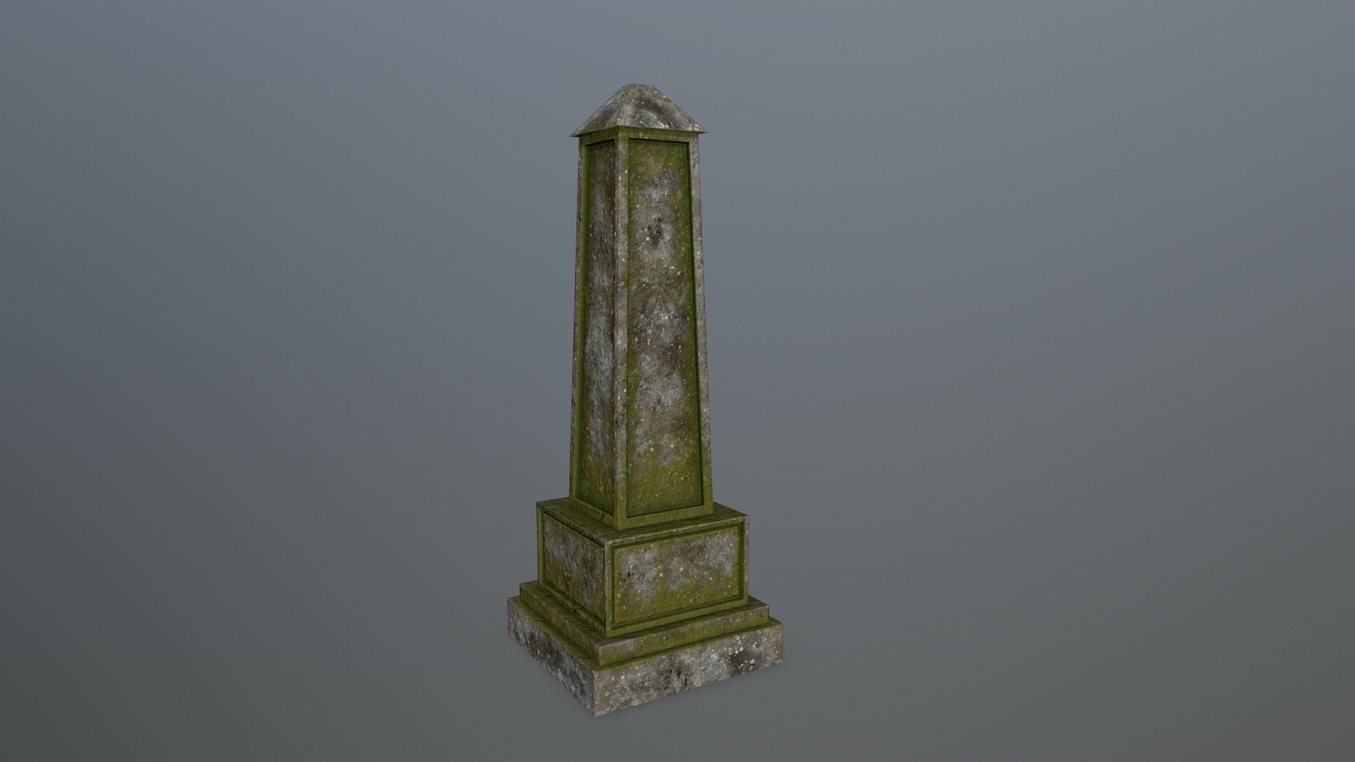Tombstone Set stone column Low-poly 3D model_17