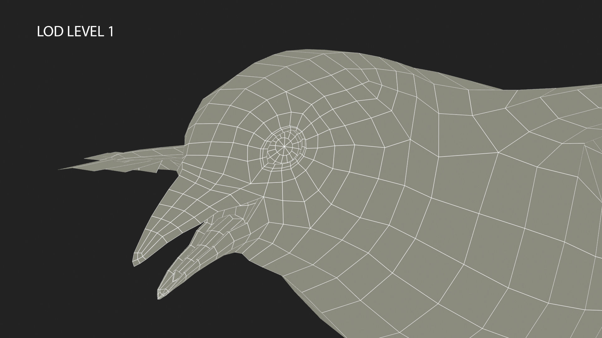 Sparrow flying in air Low-poly 3D model_22