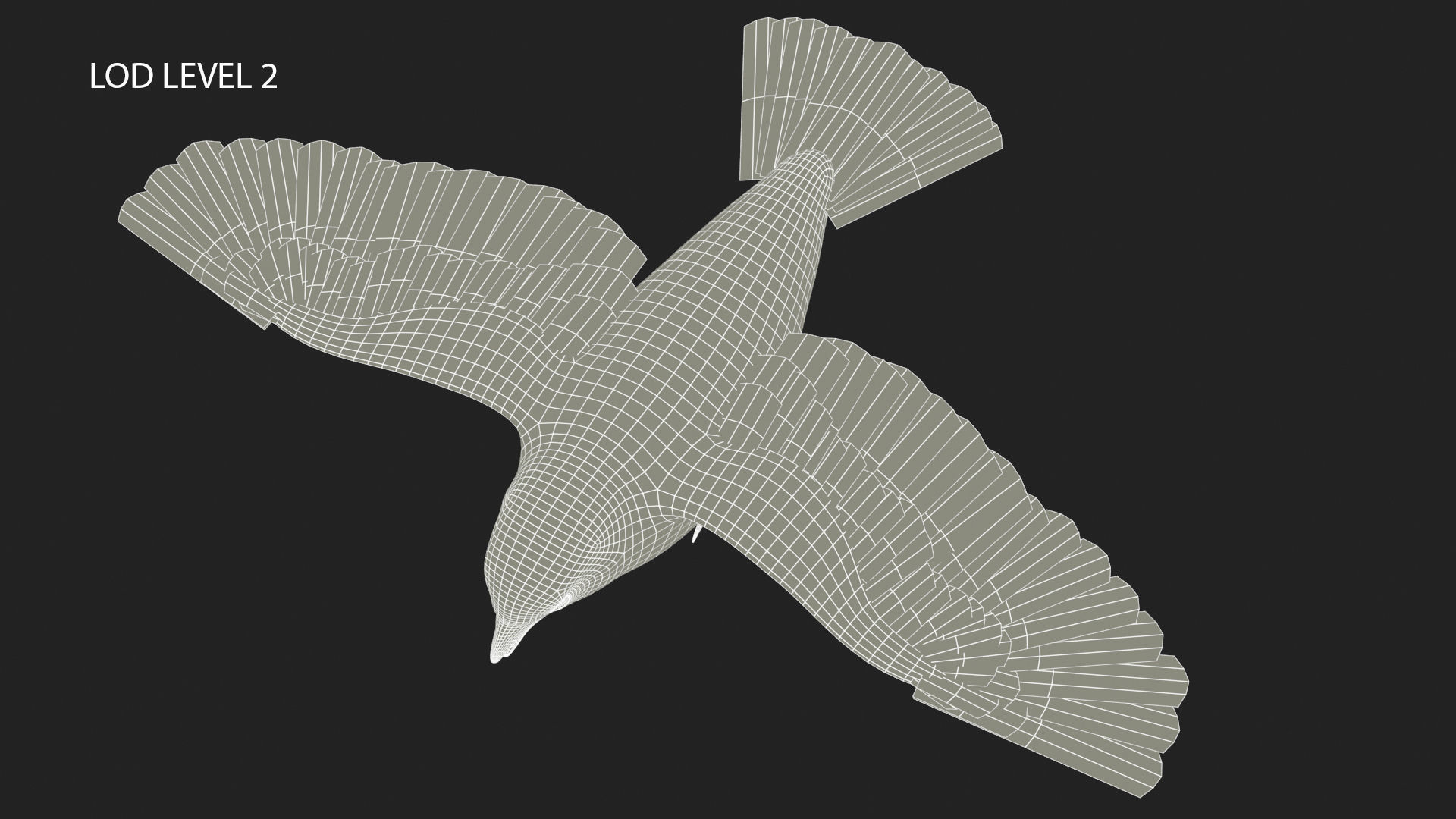 Sparrow flying in air Low-poly 3D model_21