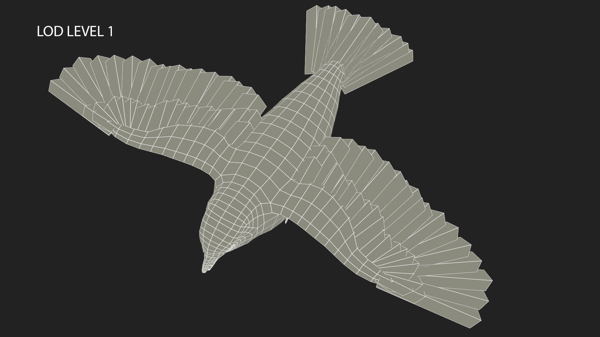 Sparrow flying in air Low-poly 3D model_20