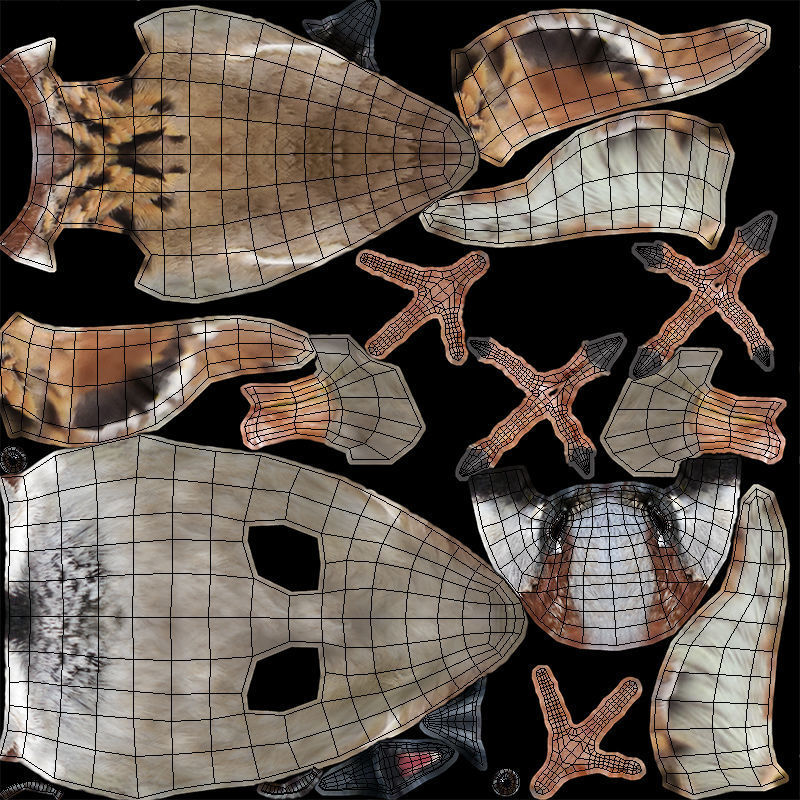 Sparrow flying in air Low-poly 3D model_24