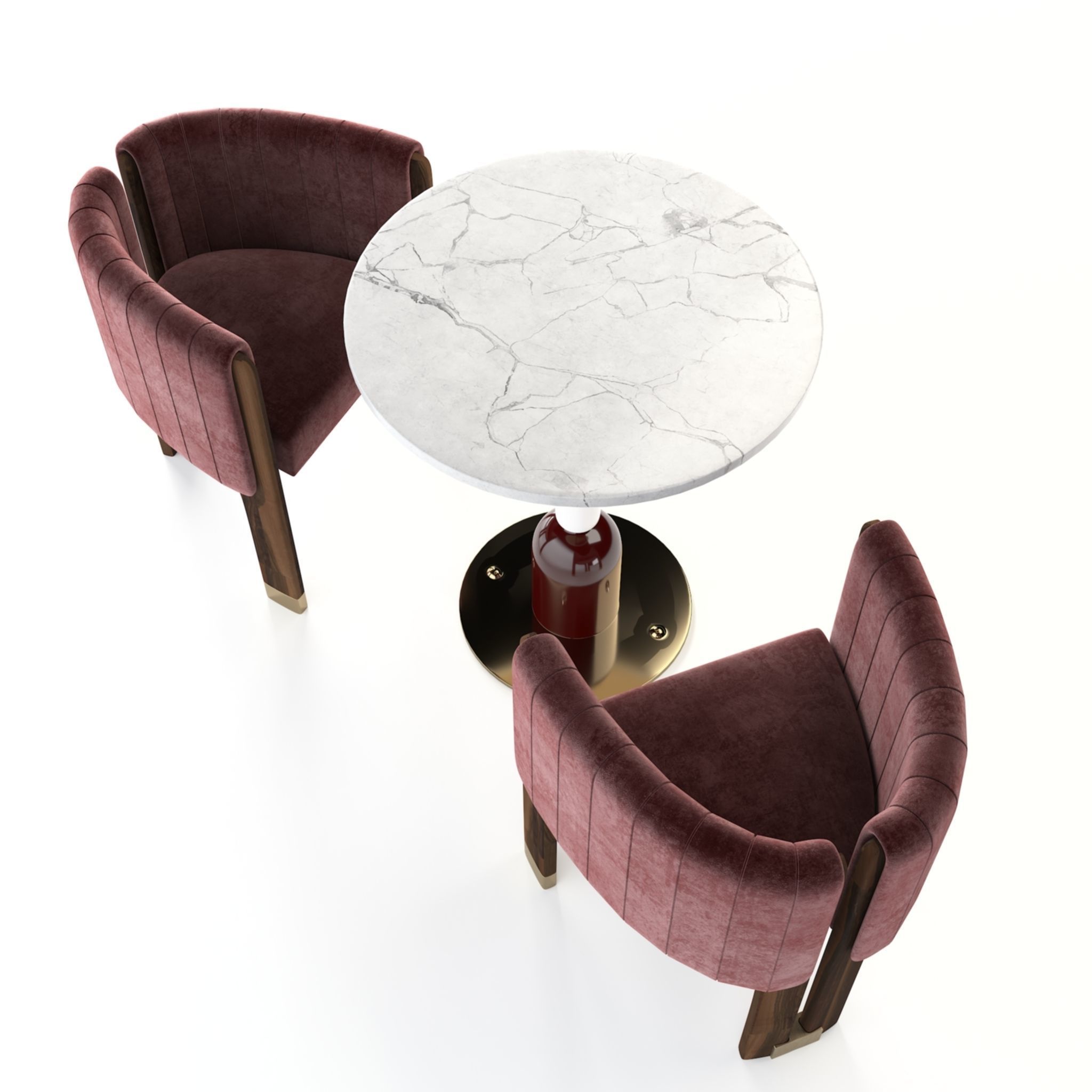 Mezzo Collection Chair and Dining Table 3D model_10