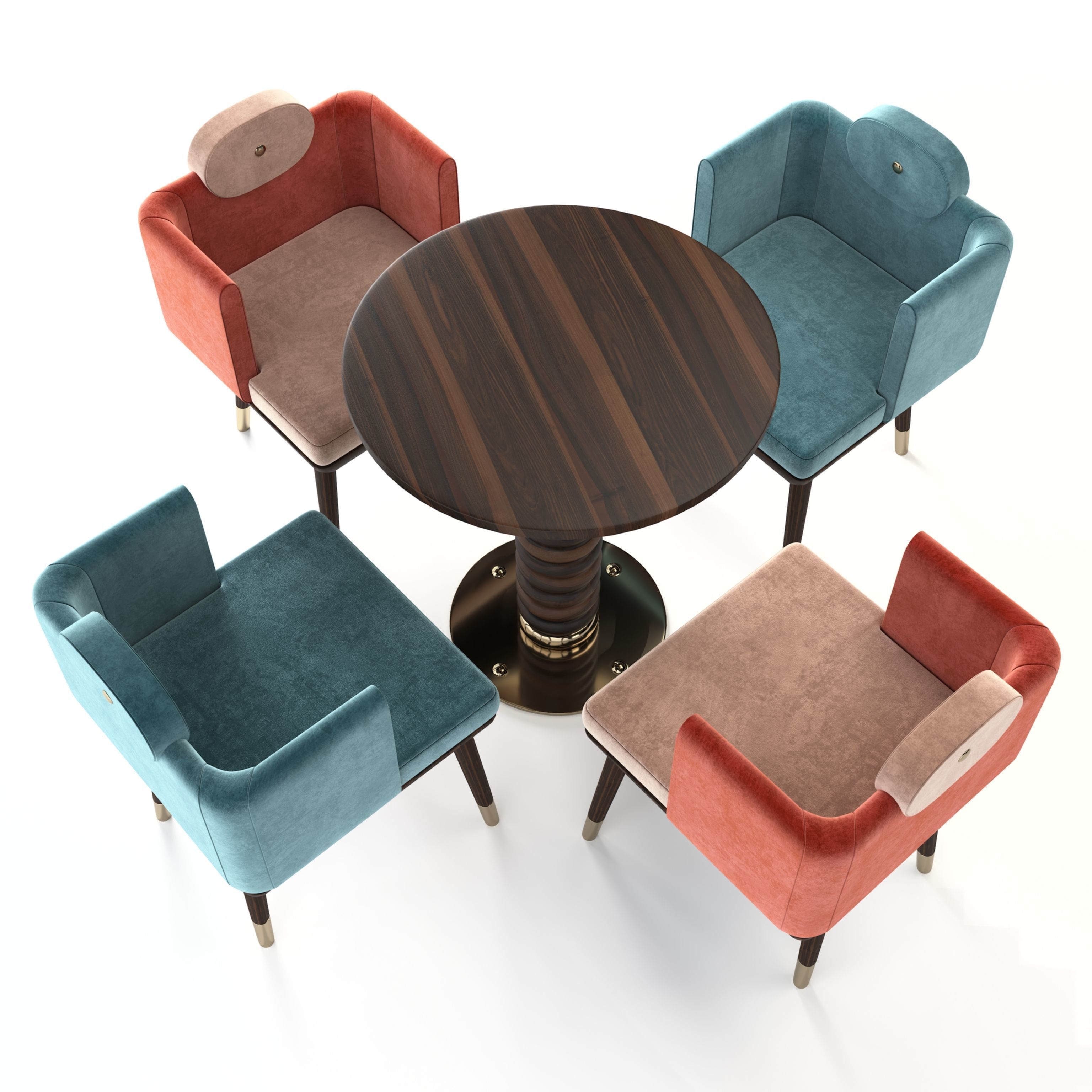 Mezzo Collection Chair and Dining Table 3D model_8