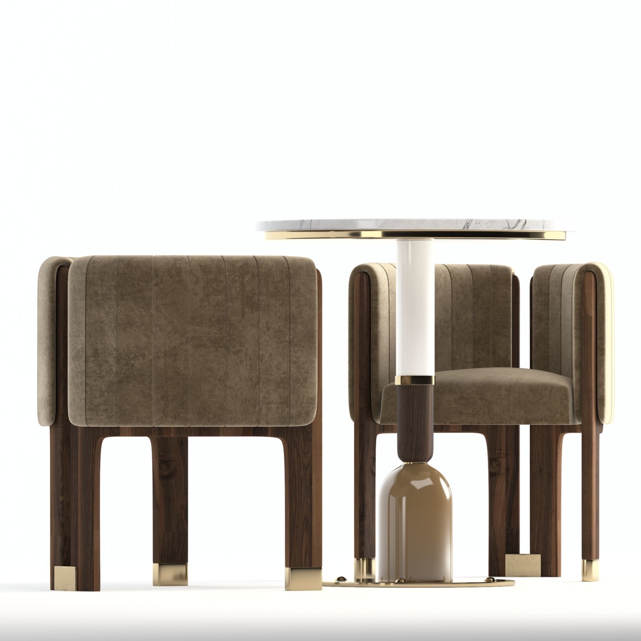 Mezzo Collection Chair and Dining Table 3D model_11