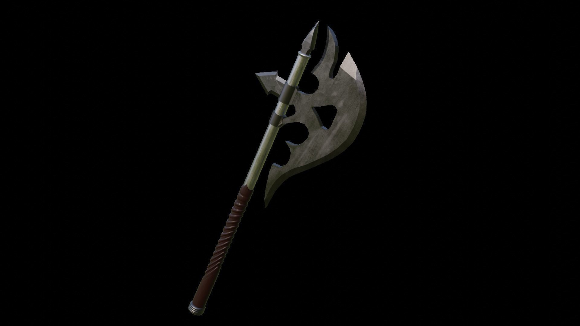 battle axe 3D model_1