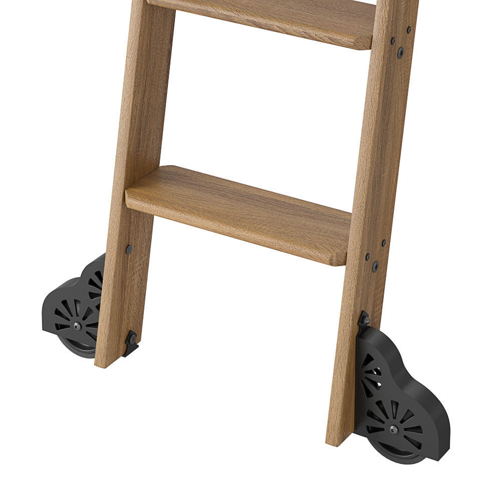 Custom Service Hardware Rolling Library Ladder Low-poly 3D model_2