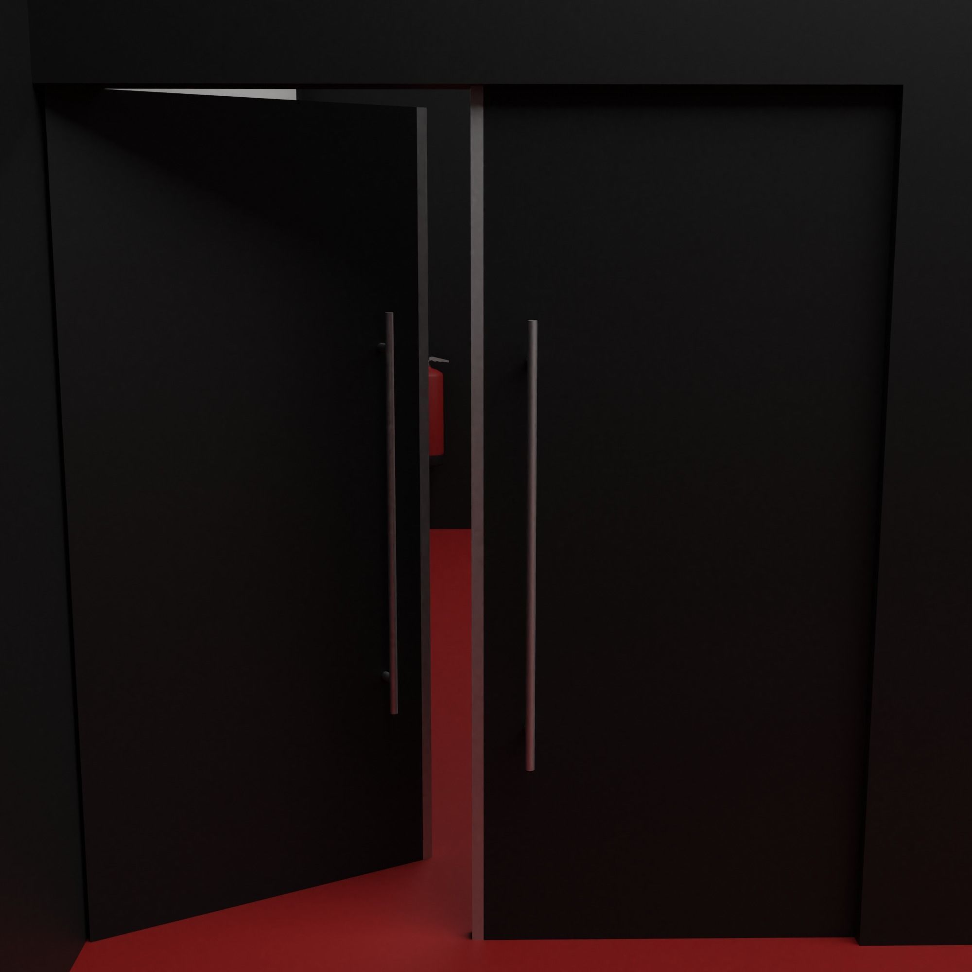 Cinema movie theater building Low-poly 3D model_19