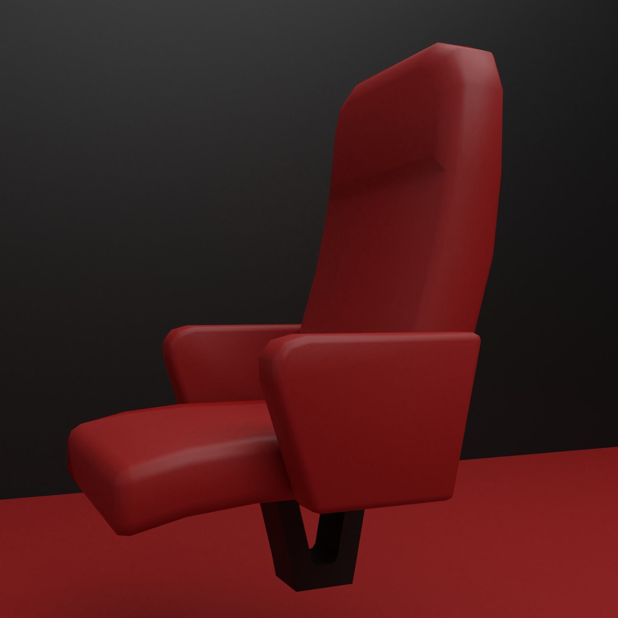 Cinema movie theater building Low-poly 3D model_24