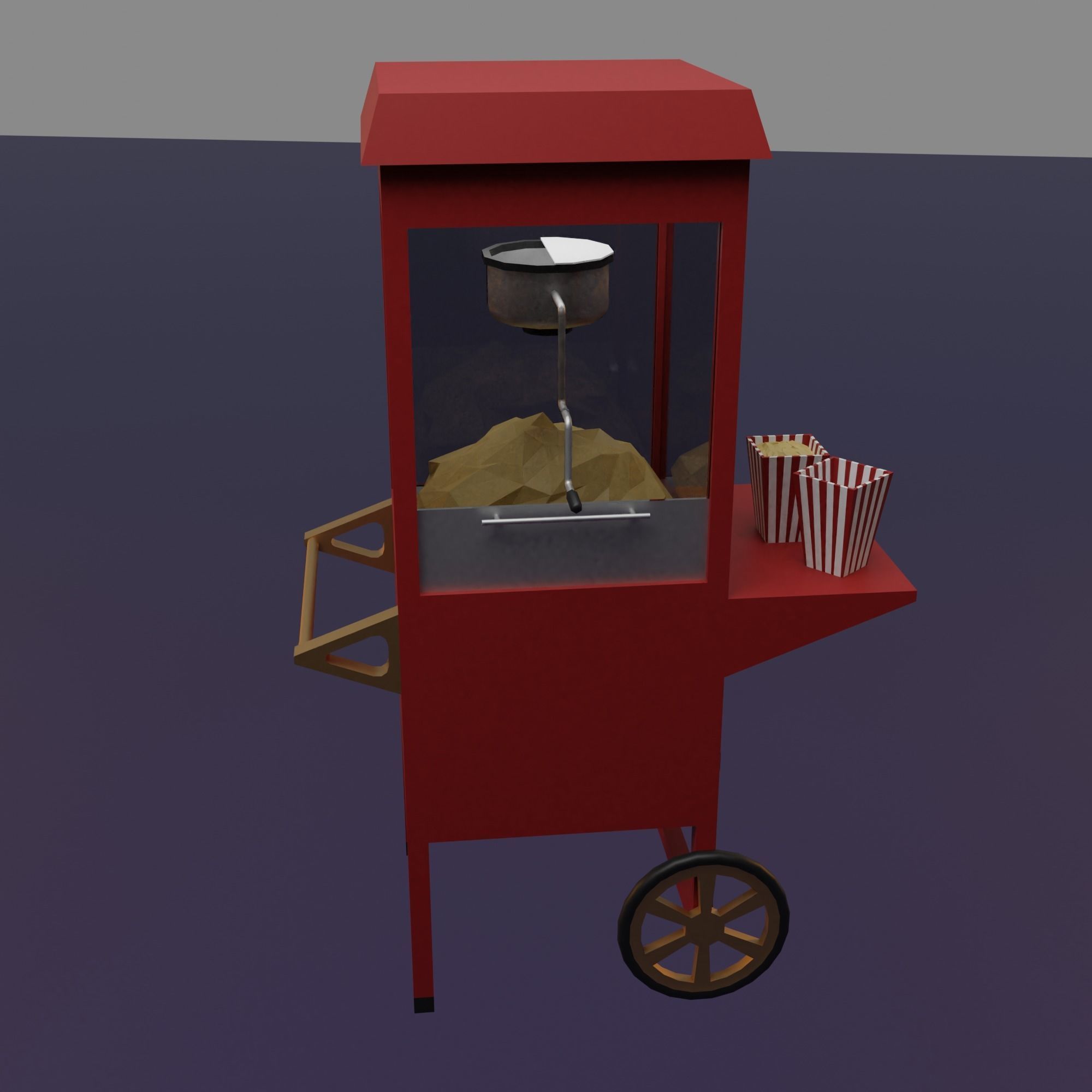 Cinema movie theater building Low-poly 3D model_16