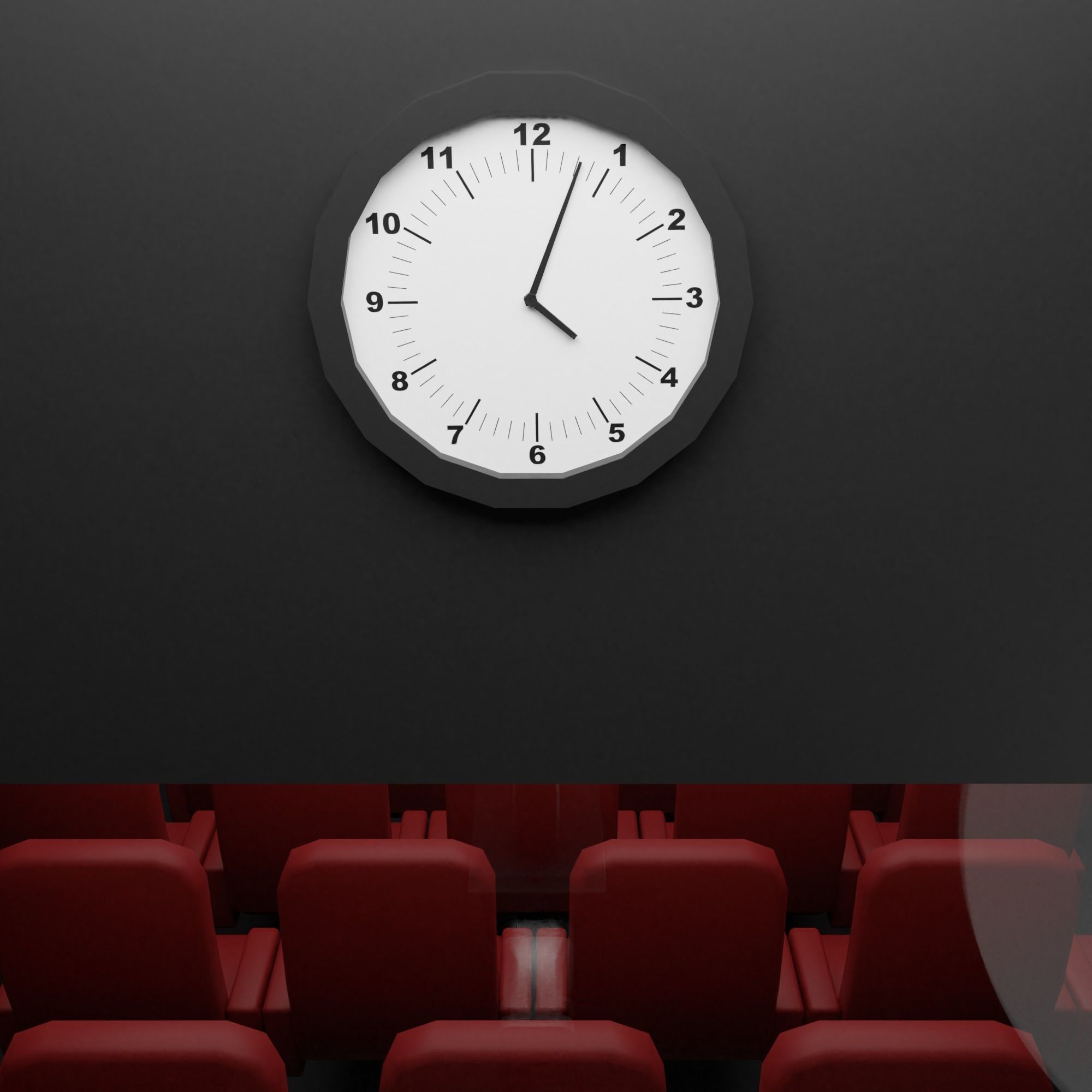 Cinema movie theater building Low-poly 3D model_29