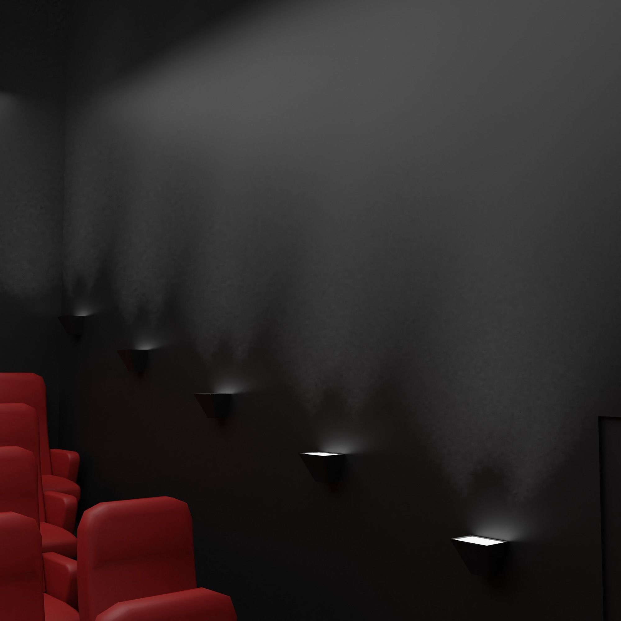 Cinema movie theater building Low-poly 3D model_22