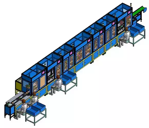 Fully automatic bulb assembly production line 3D model