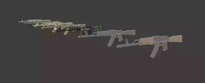 AK-74 Low Poly ak - rifle
