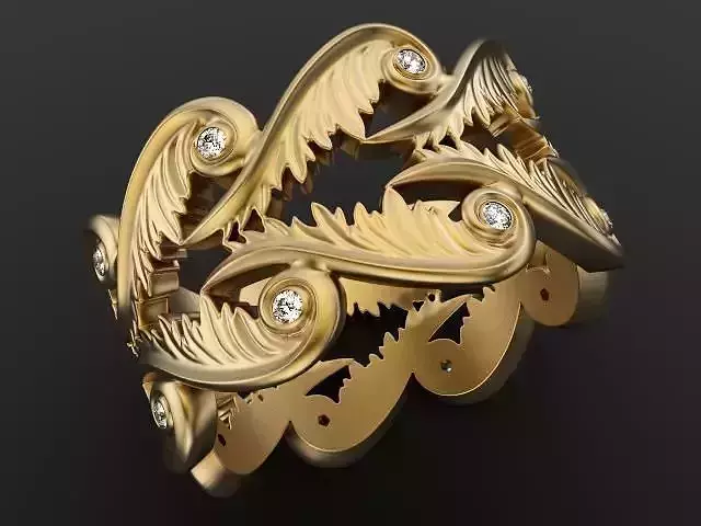 Baroque Ring Hearts Wings