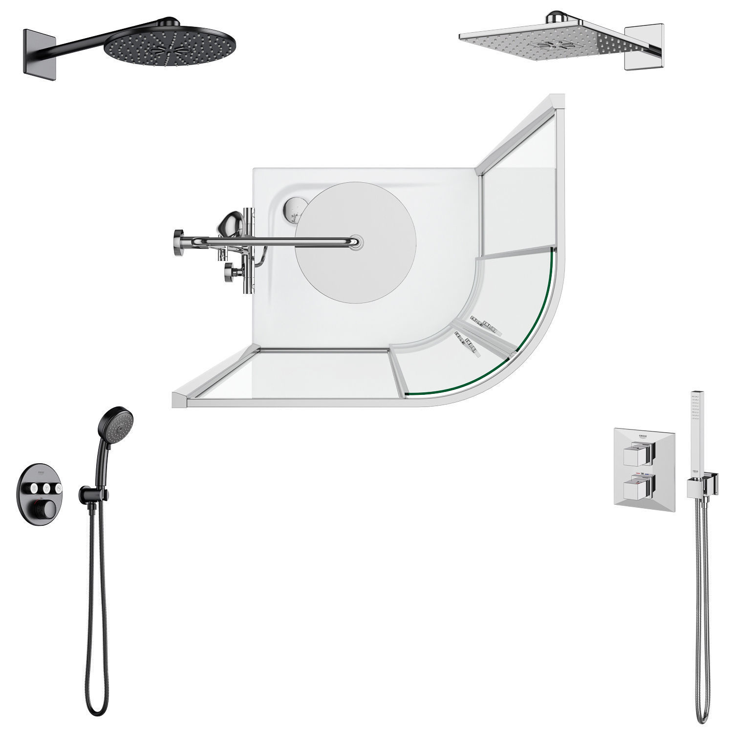 Showers Radaway and West One Bathrooms and Ideal set 122 3D model_5