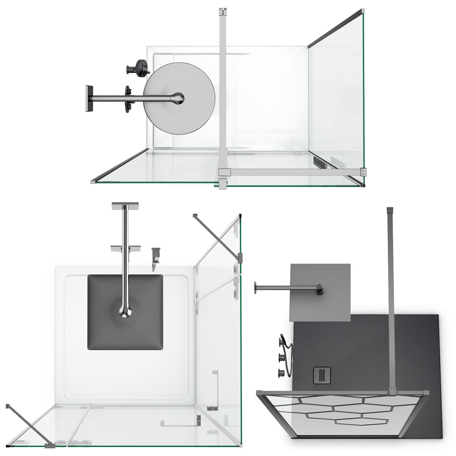Showers Radaway and West One Bathrooms and Ideal set 122 3D model_4