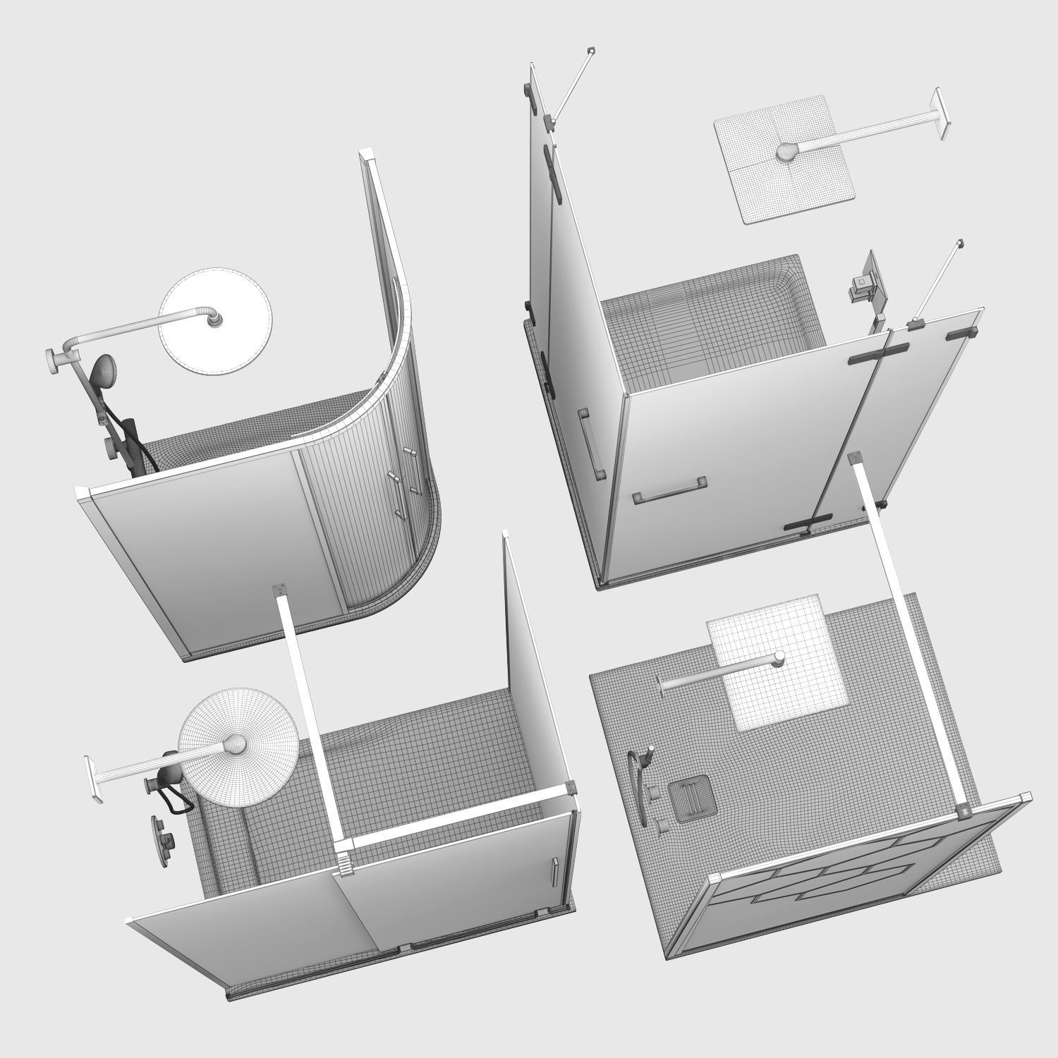 Showers Radaway and West One Bathrooms and Ideal set 122 3D model_19
