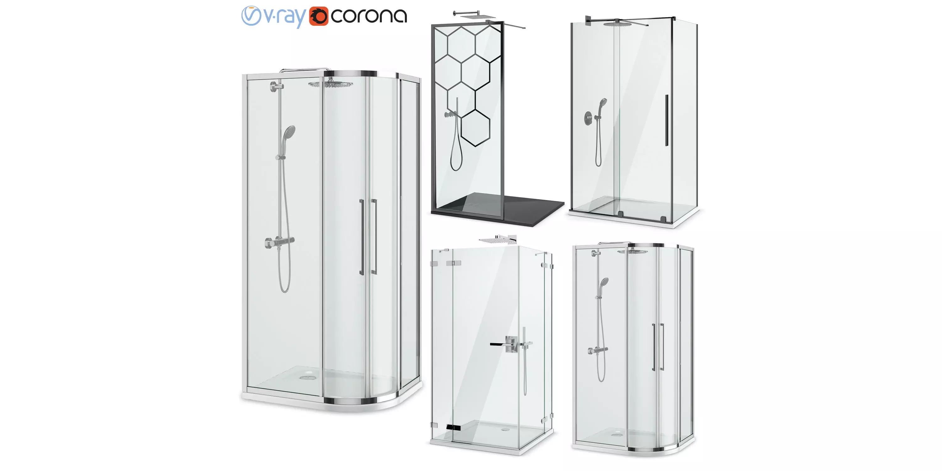 Showers Radaway and West One Bathrooms and Ideal set 122 3D model_0