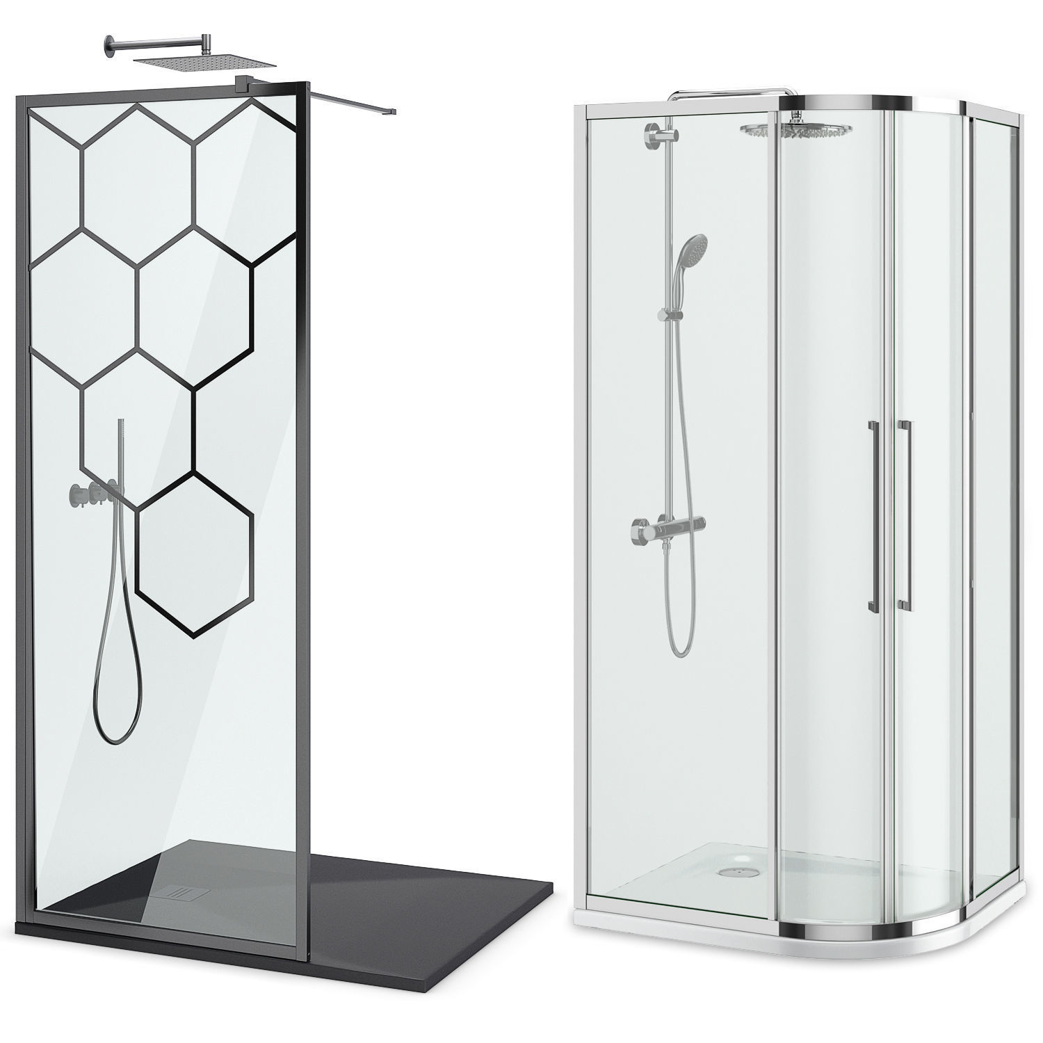 Showers Radaway and West One Bathrooms and Ideal set 122 3D model_3