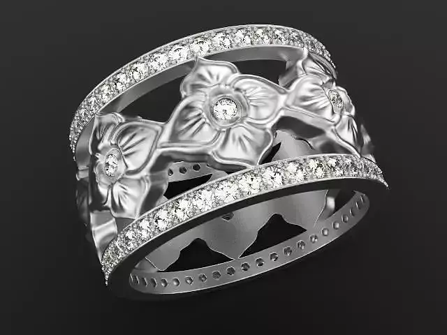 Baroque Ornaments Ring Accent Stones