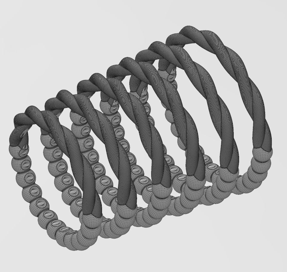 Half bead half twisted wire stacker bands US size 4to9 3D print model_13