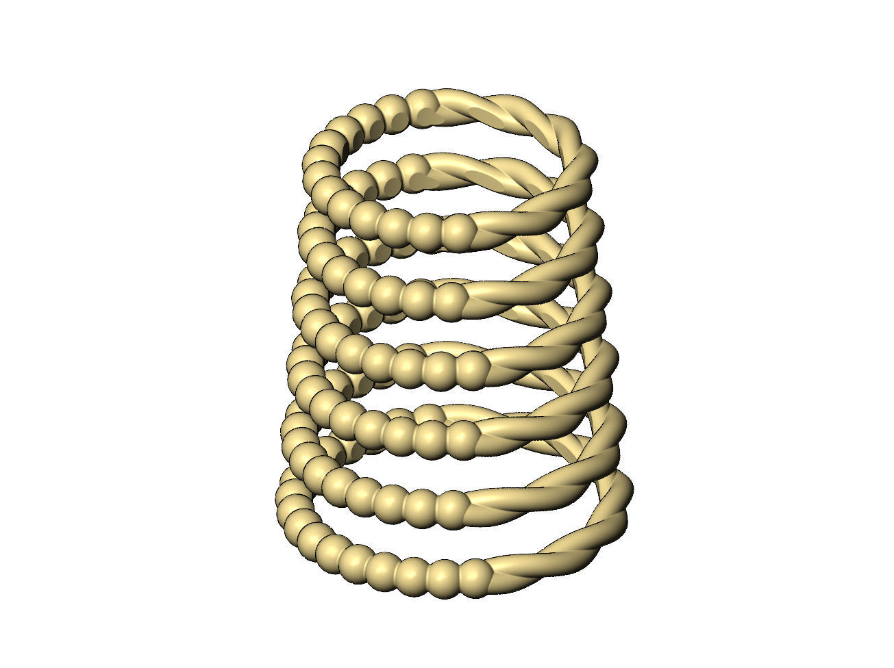 Half bead half twisted wire stacker bands US size 4to9 3D print model_3