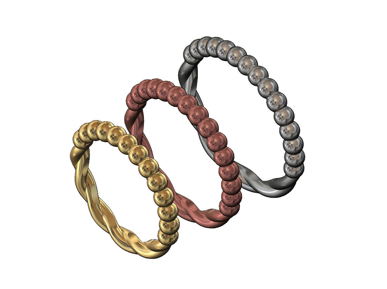 Half bead half twisted wire stacker bands US size 4to9 3D print model_1