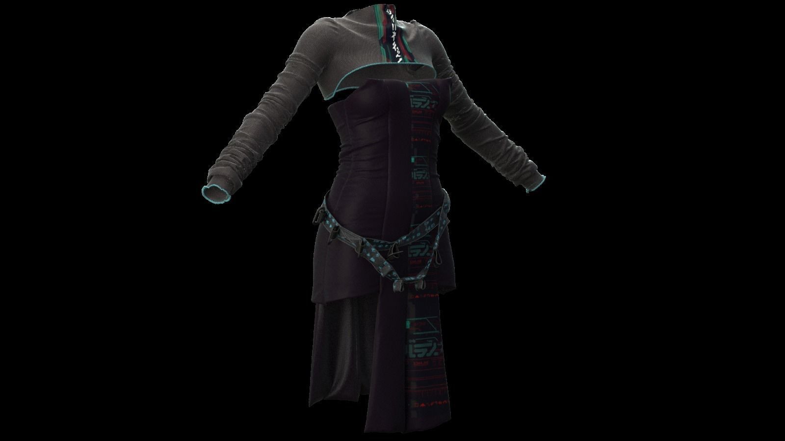 CYBERPUNK SET 3 star wars force awakens dress 3D model_5