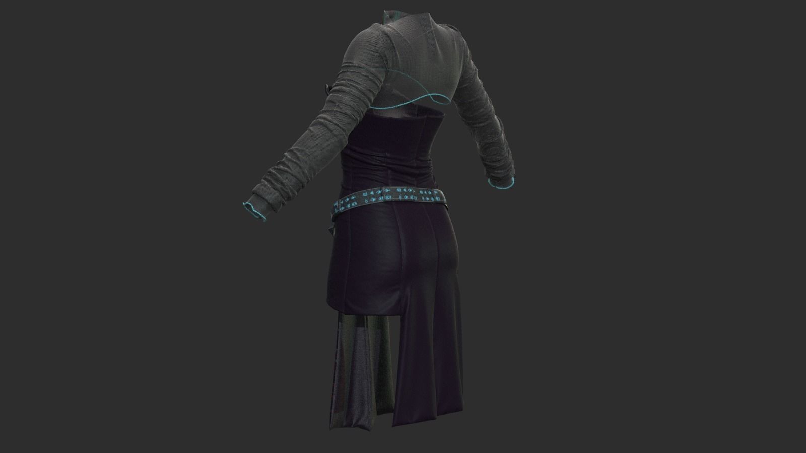 CYBERPUNK SET 3 star wars force awakens dress 3D model_3