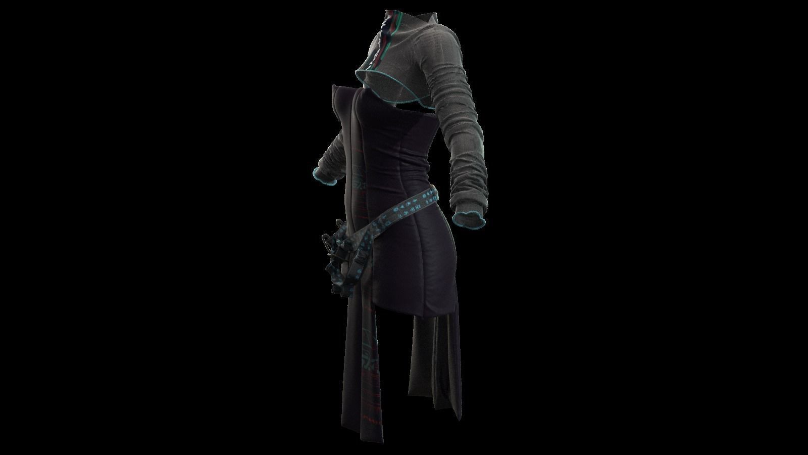 CYBERPUNK SET 3 star wars force awakens dress 3D model_4