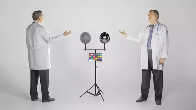 Male doctor looking up 284 Low-poly 3D model