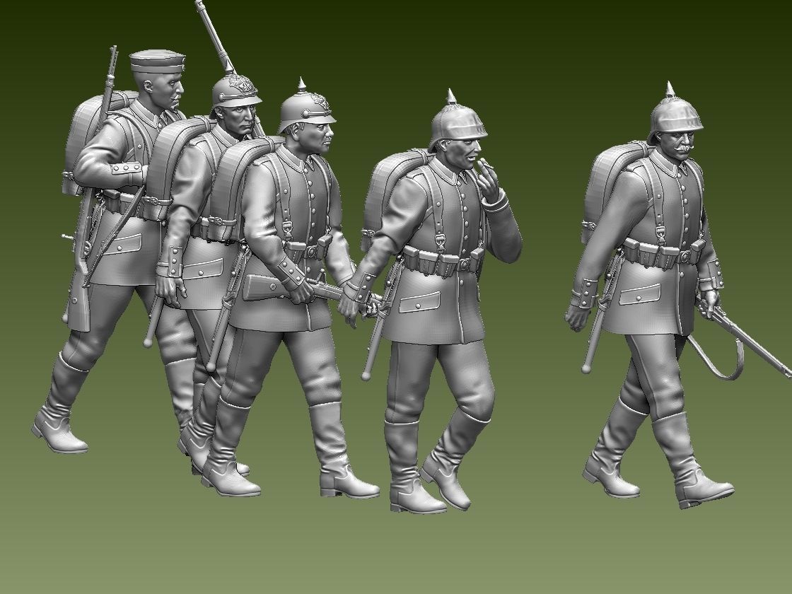 German soldiers ww1 3D model 3D printable | CGTrader