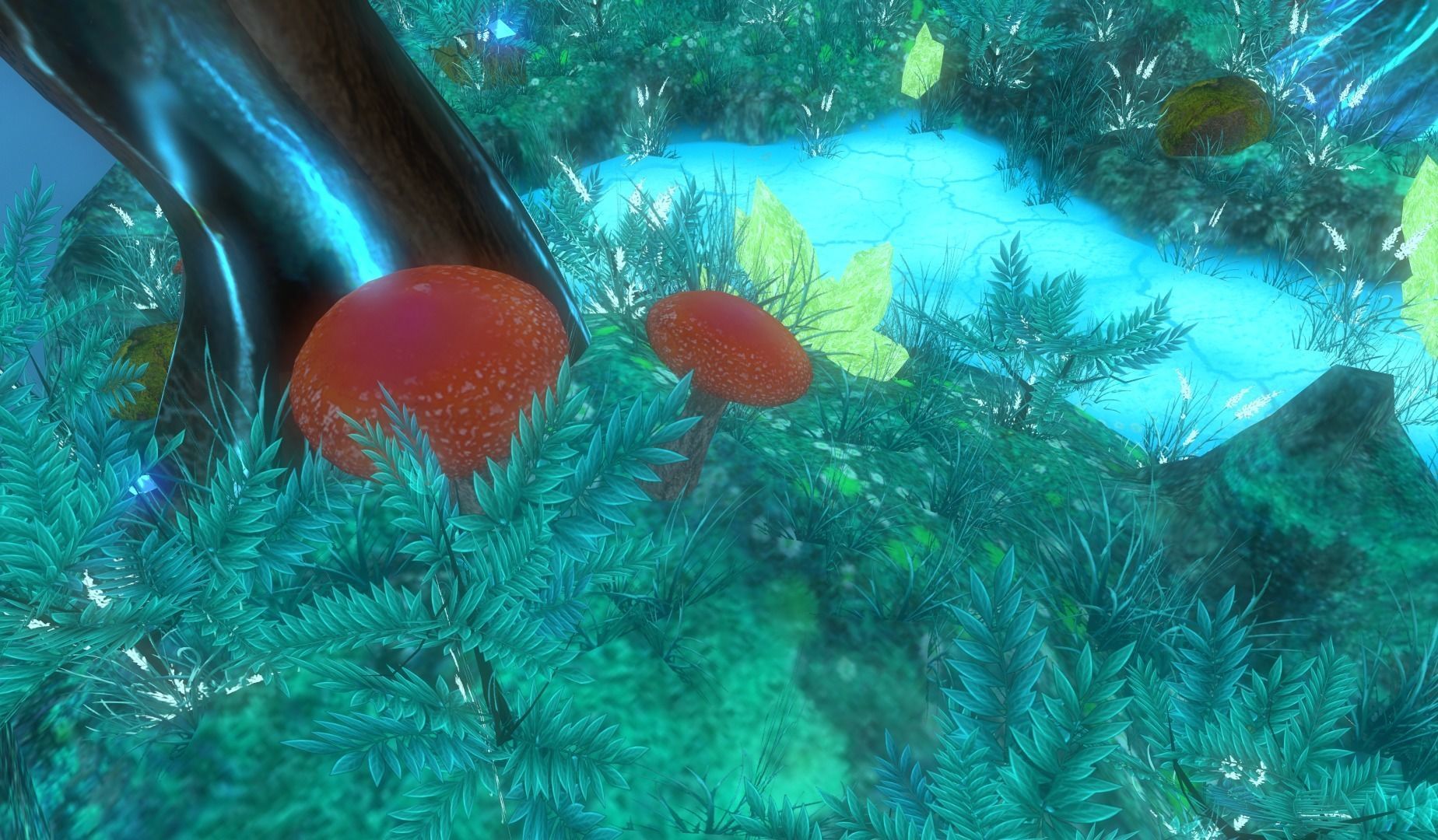 Fantasy mushroom island Low-poly 3D model_9