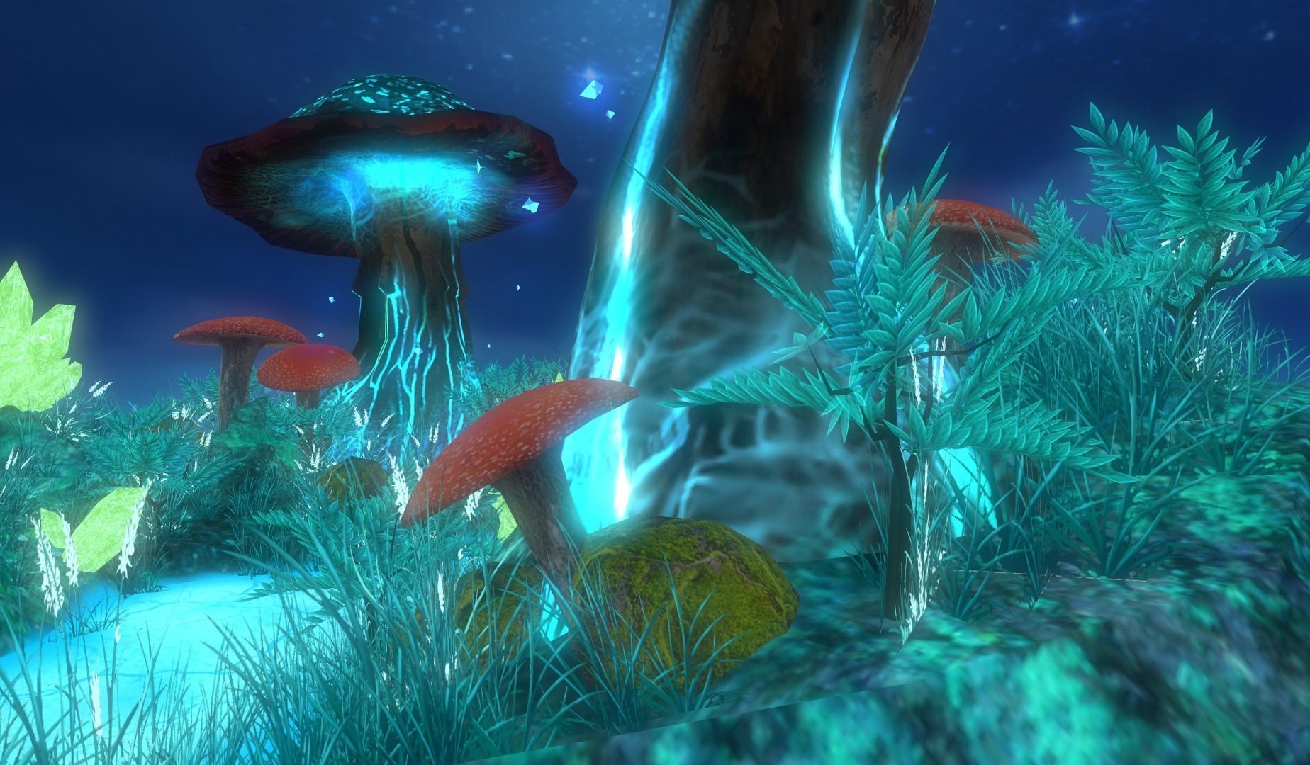 Fantasy mushroom island Low-poly 3D model_10