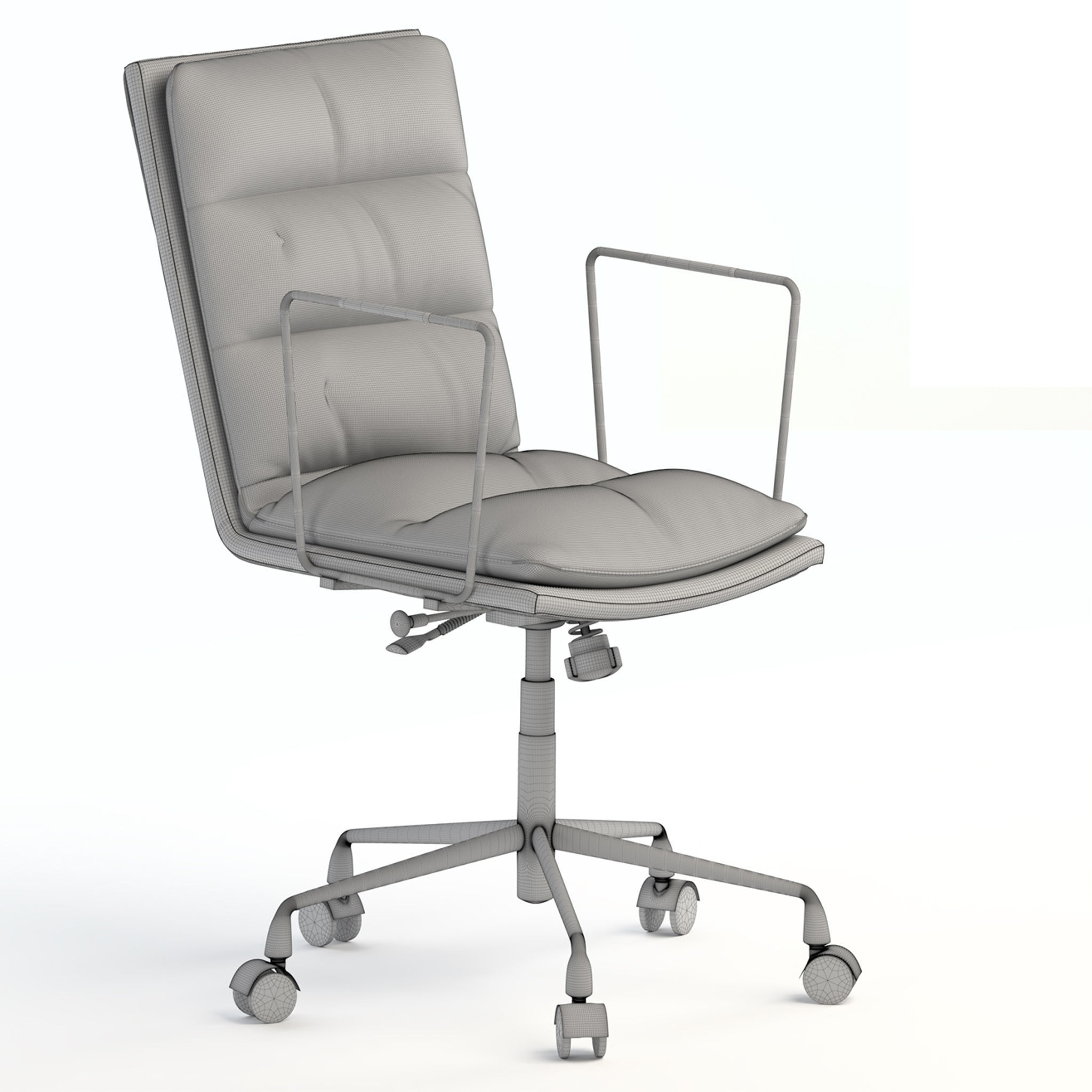Office Chair Alvord Dudley Genuine Leather Task 3D model_4