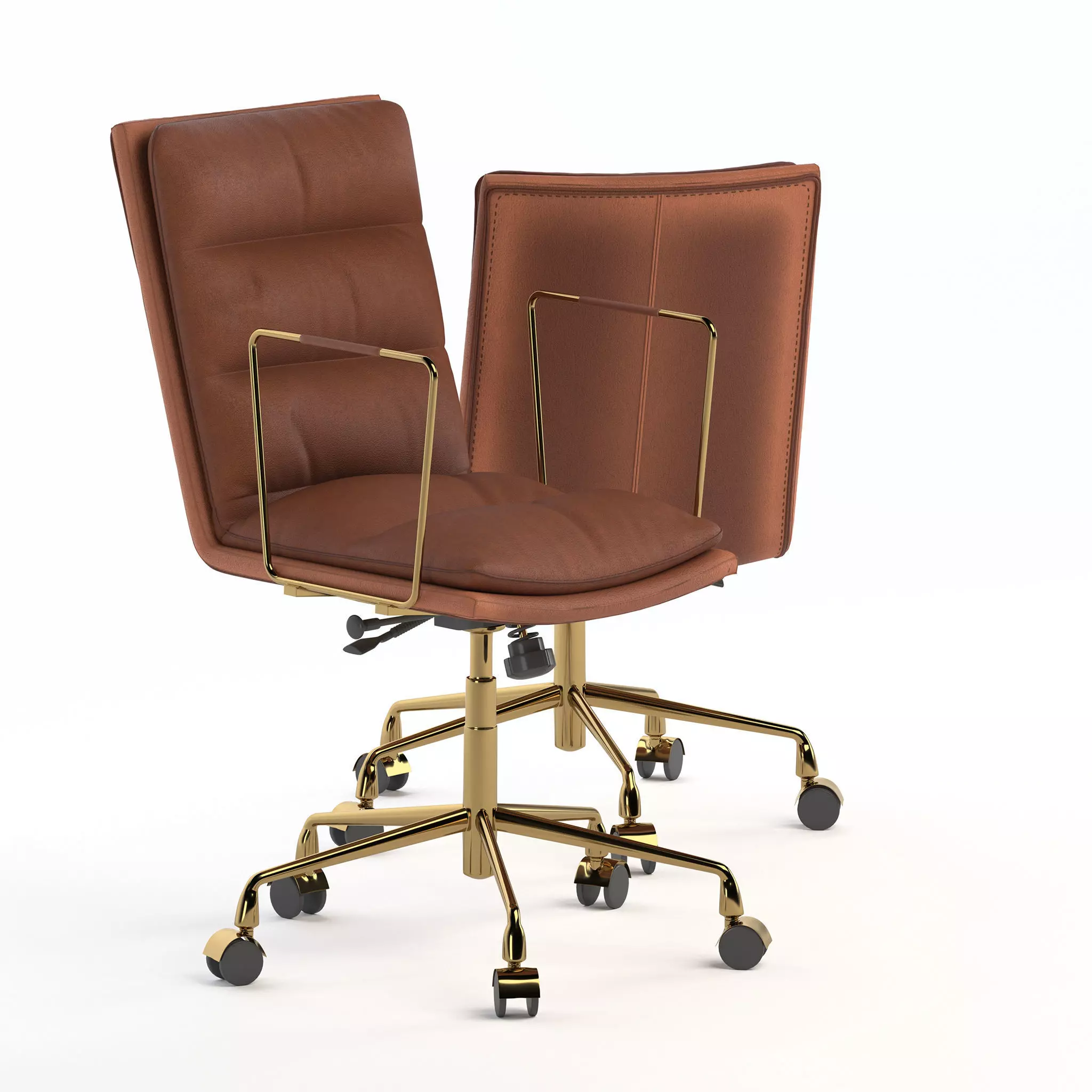 Office Chair Alvord Dudley Genuine Leather Task 3D model_0