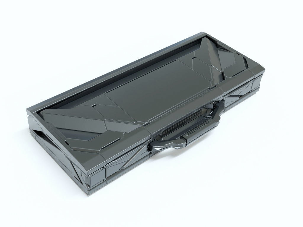 Sci-Fi Storage Box Case High-poly 3D model_13