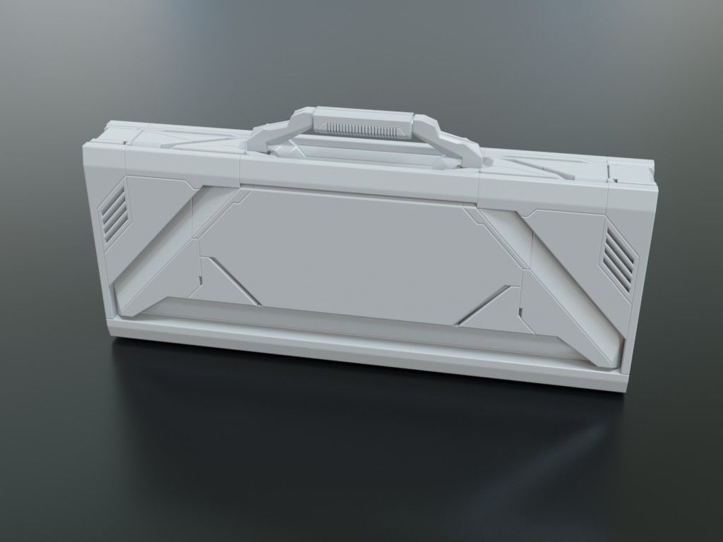 Sci-Fi Storage Box Case High-poly 3D model_11