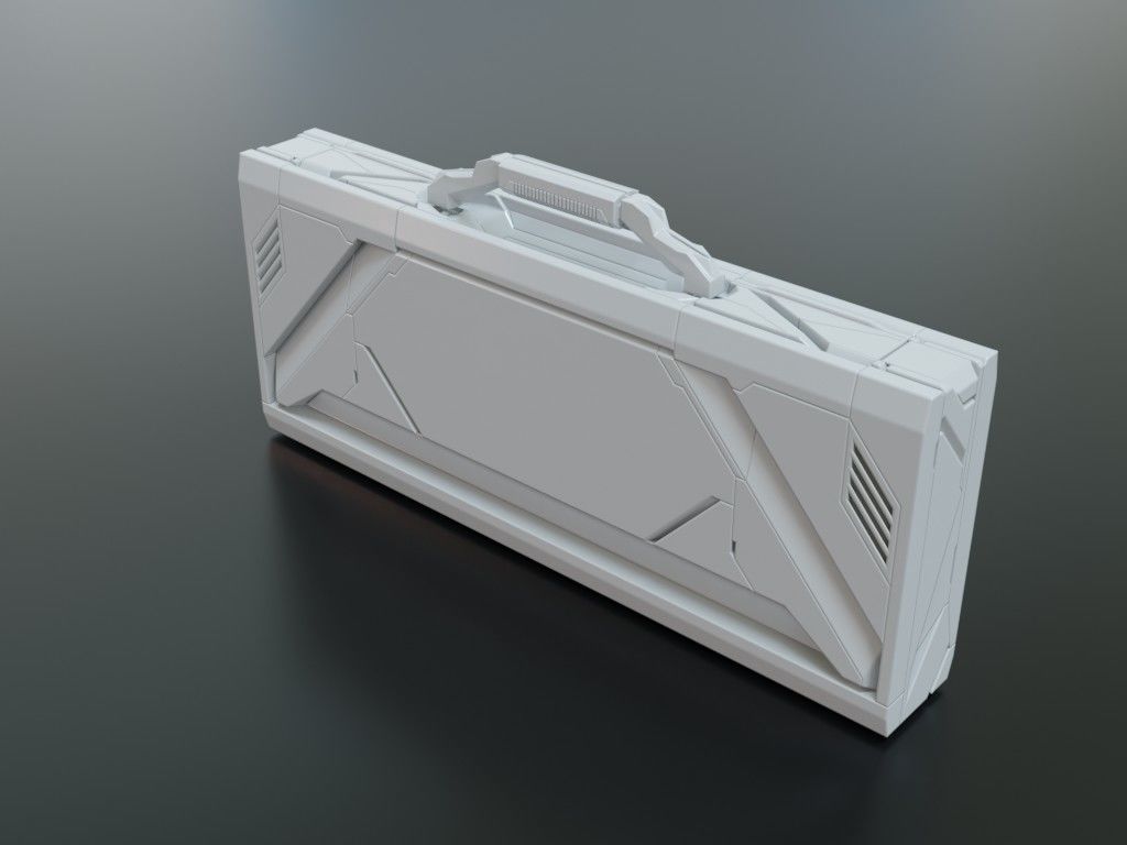 Sci-Fi Storage Box Case High-poly 3D model_10