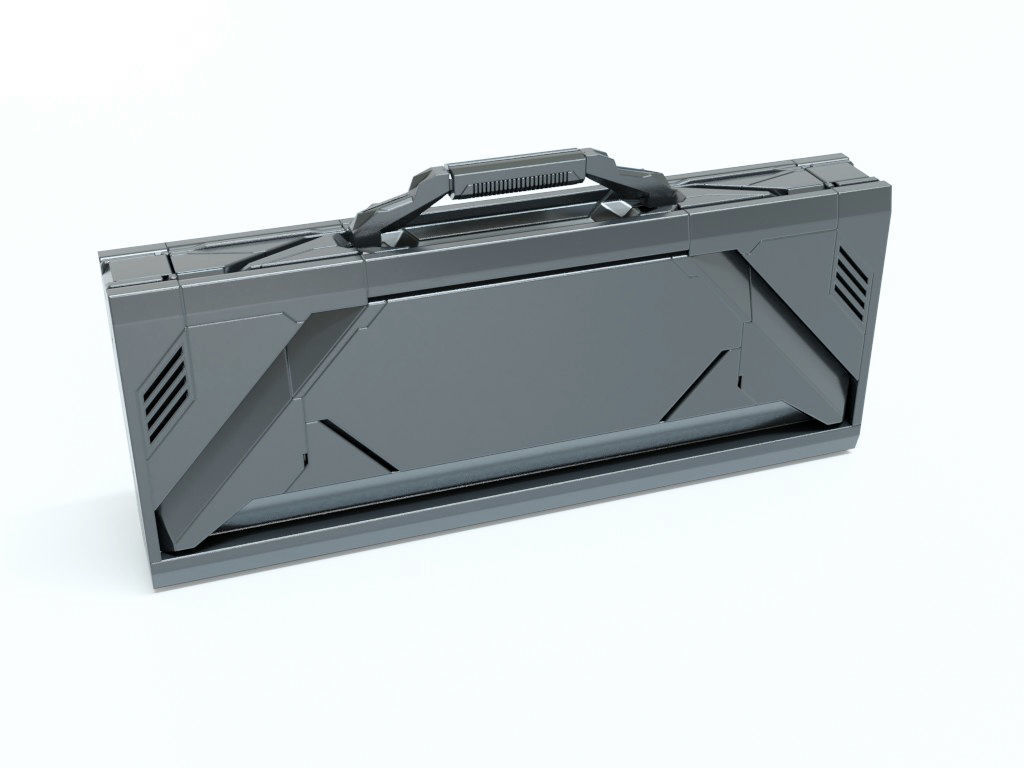 Sci-Fi Storage Box Case High-poly 3D model_5