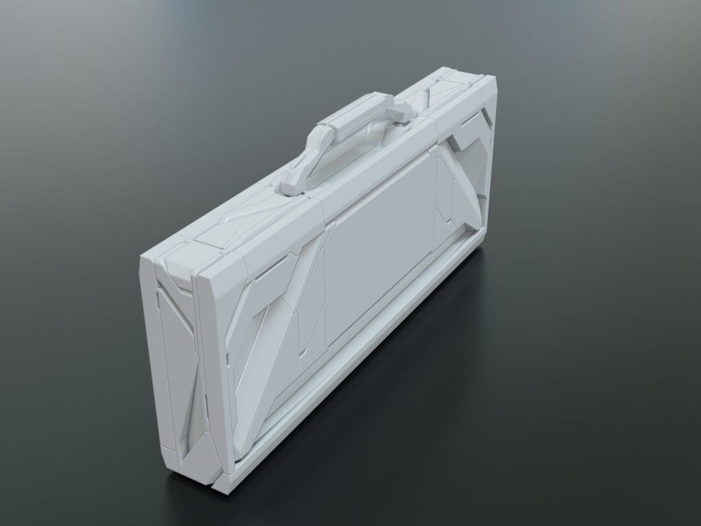 Sci-Fi Storage Box Case High-poly 3D model_9