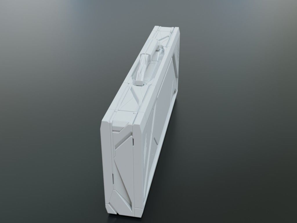 Sci-Fi Storage Box Case High-poly 3D model_12