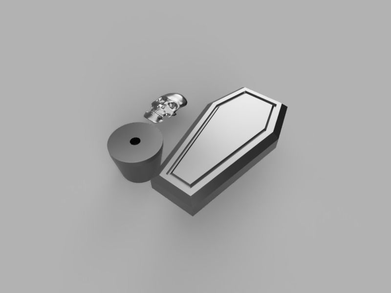 Coffin drawer knobs 3D print model_3