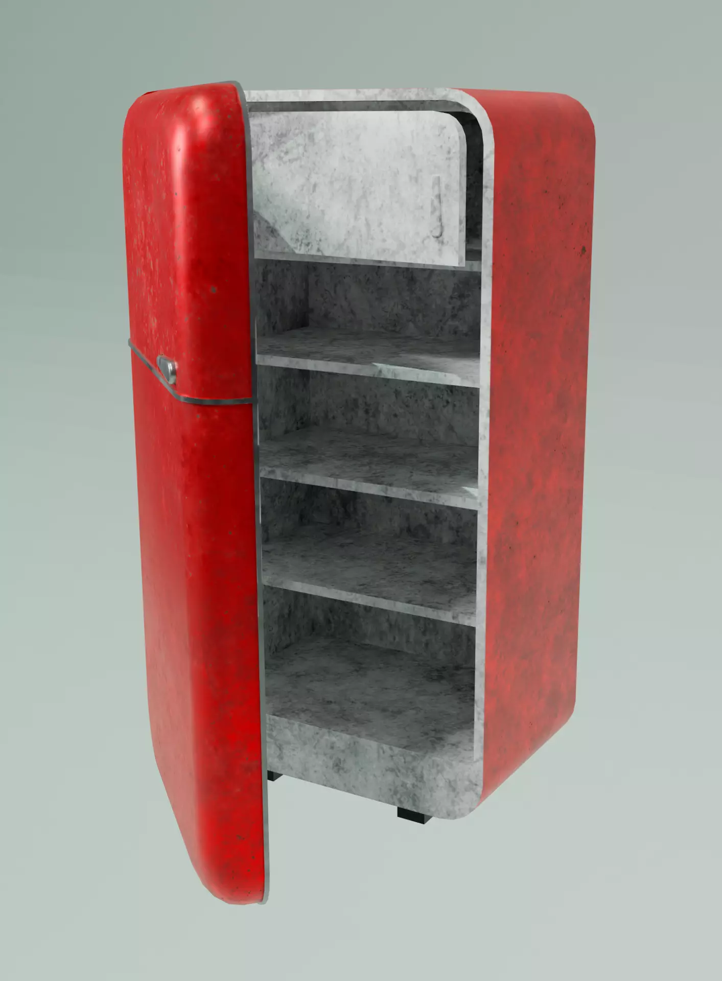 Old vintage abandoned fridge Free low-poly 3D model