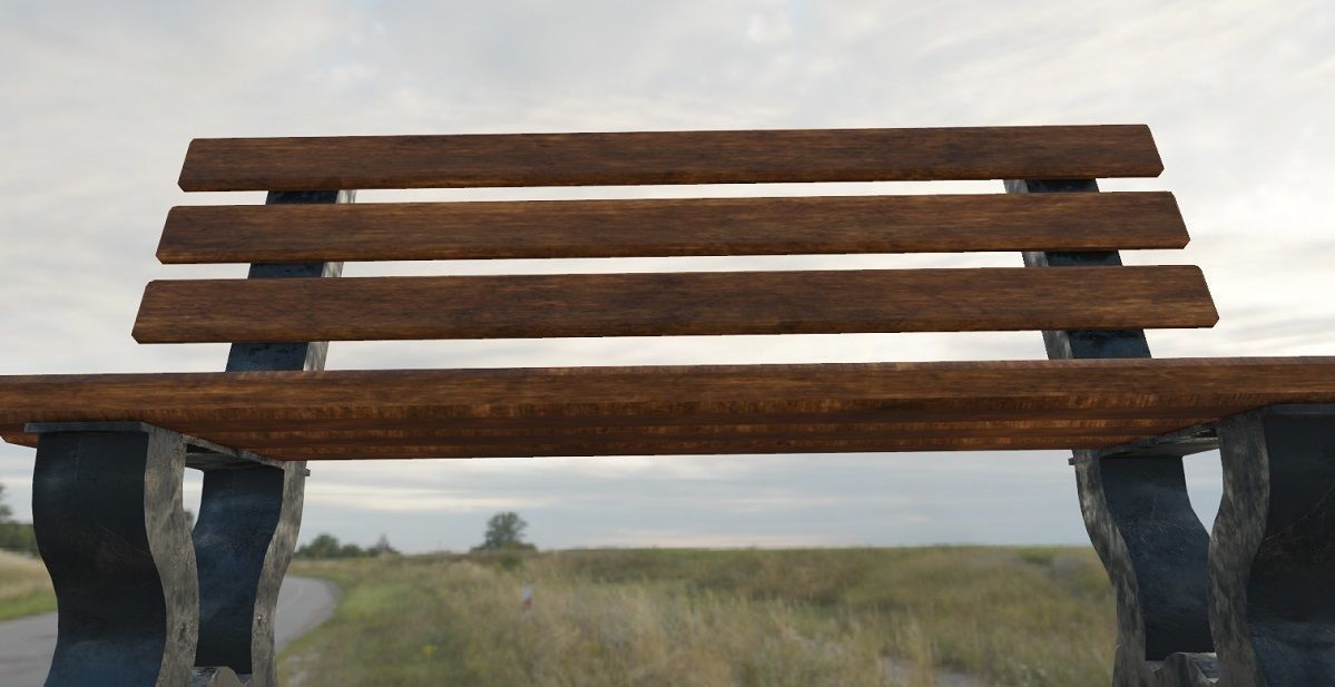 Park Bench 3D Model Low-poly 3D model_1