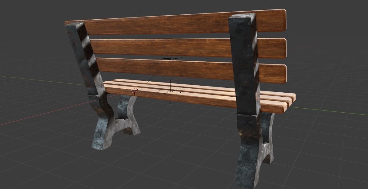 Park Bench 3D Model Low-poly 3D model_6