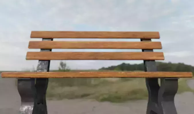 Park Bench 3D Model Low-poly 3D model