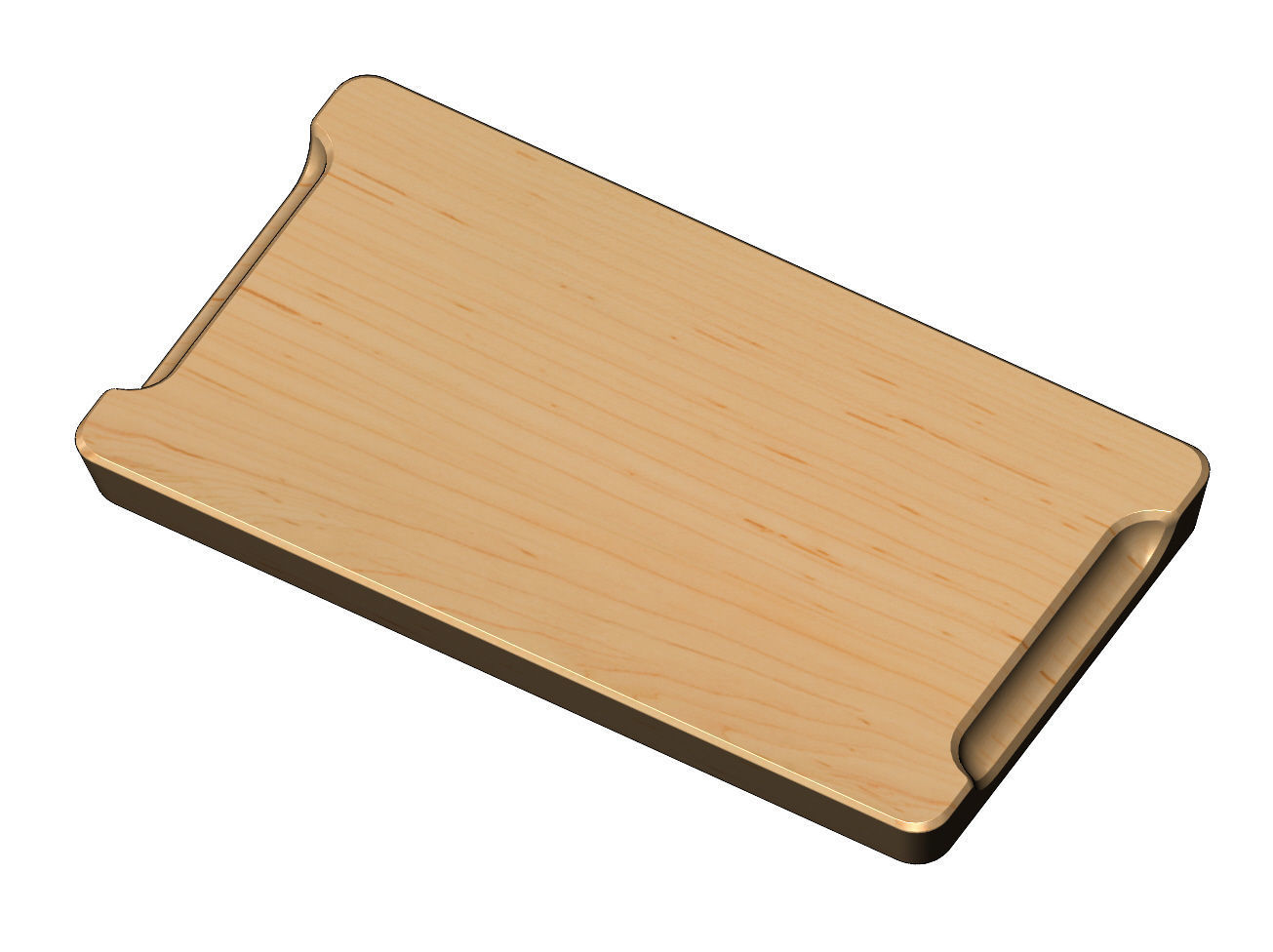 Rectangular 2 pockets serving tray relief 3D print model_3