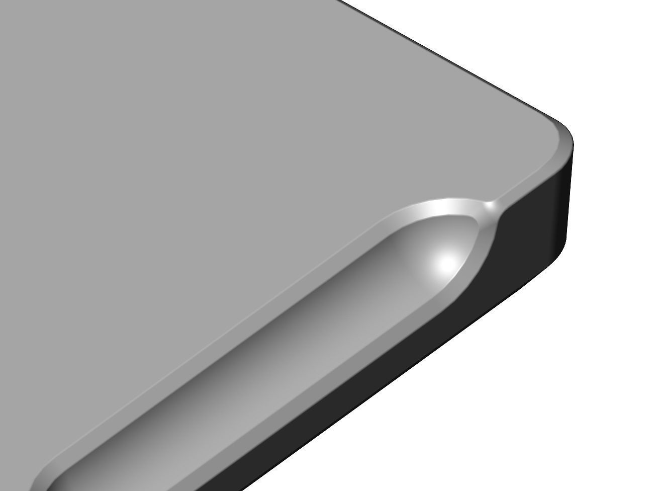 Rectangular 2 pockets serving tray relief 3D print model_11